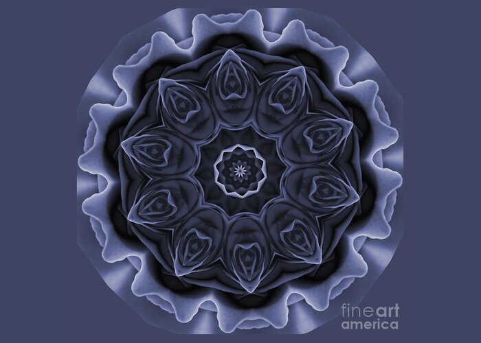 Flower Greeting Card featuring the digital art Mauve Rose Mandala by Julia Underwood