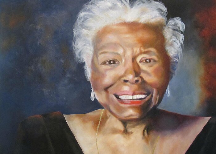 Poet Greeting Card featuring the painting Maya Angelou by Lisa Boyd