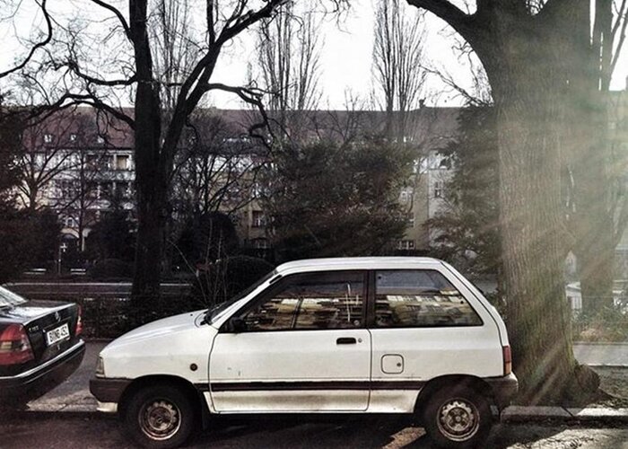 Igerberlin Greeting Card featuring the photograph Mazda 121

#berlin #grunewald #street by Berlinspotting BrlnSpttng