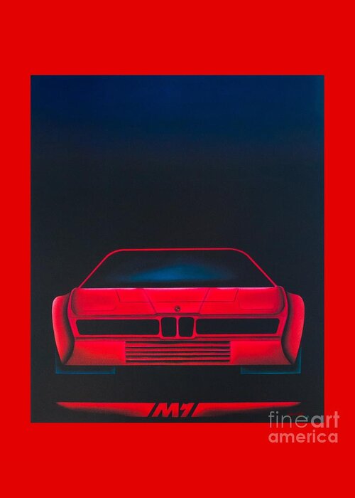 Bmw Greeting Card featuring the painting Bmw M1 by Johannes Murat
