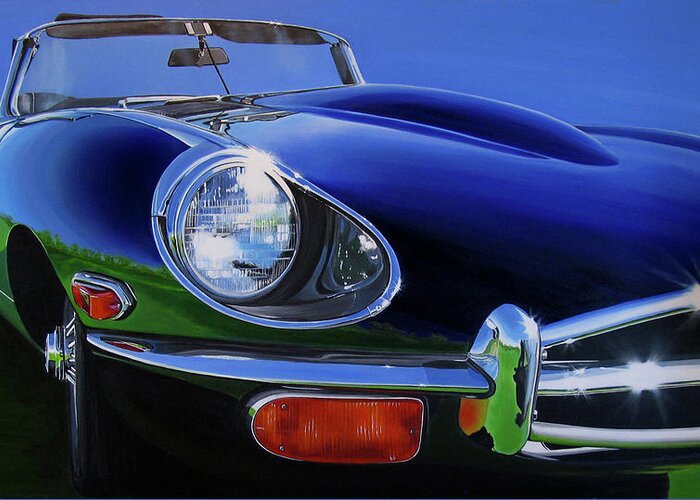 Automotive Greeting Card featuring the painting Me-E-ow by Lynn Masters
