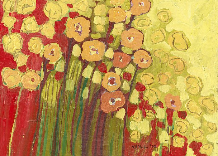 Floral Greeting Card featuring the painting Meadow in Bloom by Jennifer Lommers