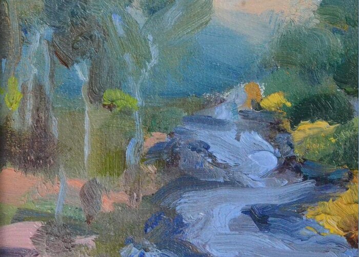 Winding River Greeting Card featuring the painting Meandering River by Donna Tuten