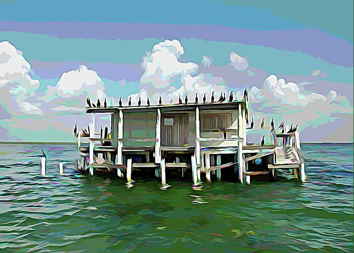 Stilt House Greeting Card featuring the photograph Melting Colors No Vacancy at the Stilt House by Aimee L Maher ALM GALLERY