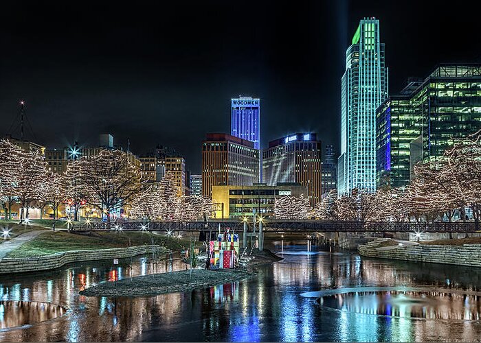 Omaha Greeting Card featuring the photograph Merry Christmas Omaha by Susan Rissi Tregoning