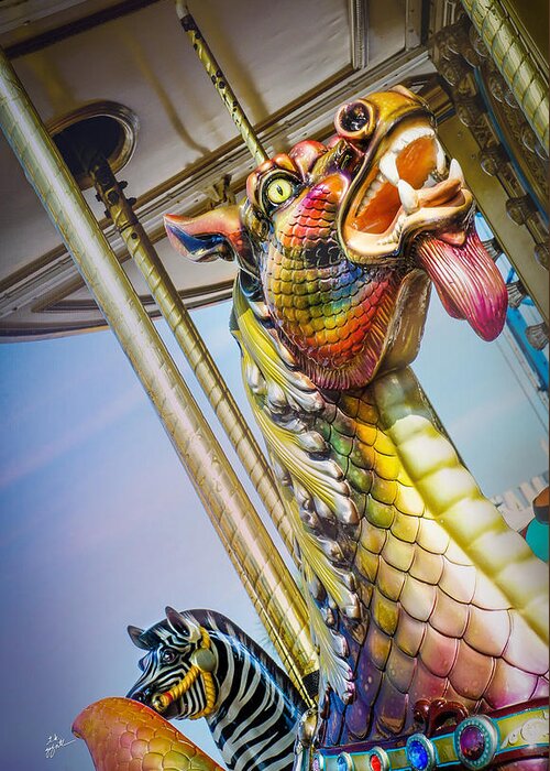 Merry Go Round Greeting Card featuring the photograph Merry Dragon by TK Goforth