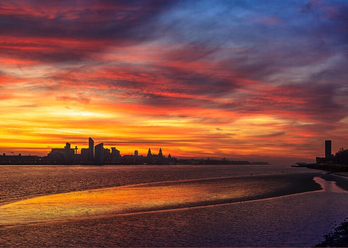 England Greeting Card featuring the photograph Mersey Sunrise by Peter OReilly