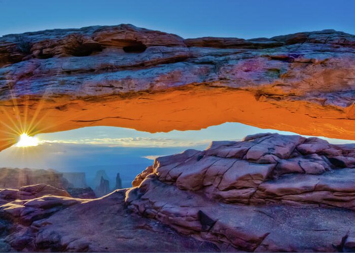 Canyonlands National Park Greeting Card featuring the photograph Mesa Arch at Sunrise by Harry Strharsky