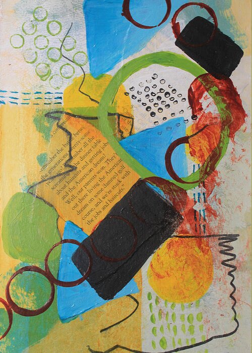 Abstract Greeting Card featuring the painting Messy Circles of Life by April Burton