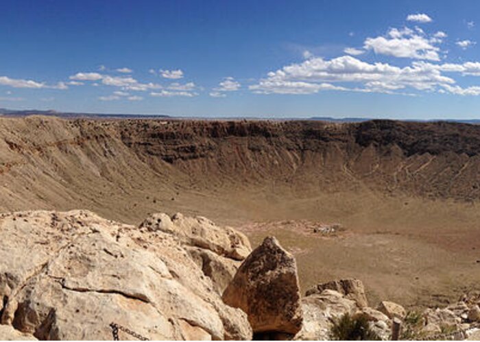 Photograph Greeting Card featuring the photograph Meteor Crater by Richard Gehlbach