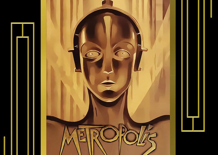 Metropolis Frame 5 Greeting Card featuring the digital art Metropolis - Frame 5 by Chuck Staley