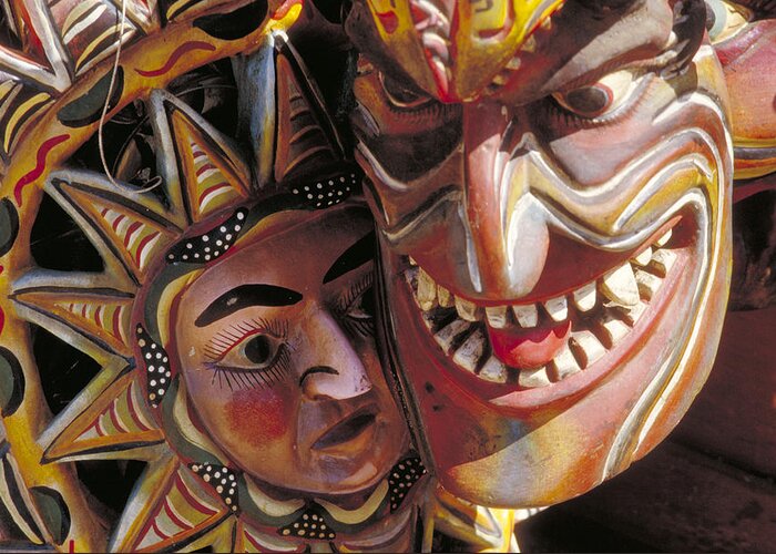 Color Greeting Card featuring the photograph Mexican Masks by Jerry McElroy