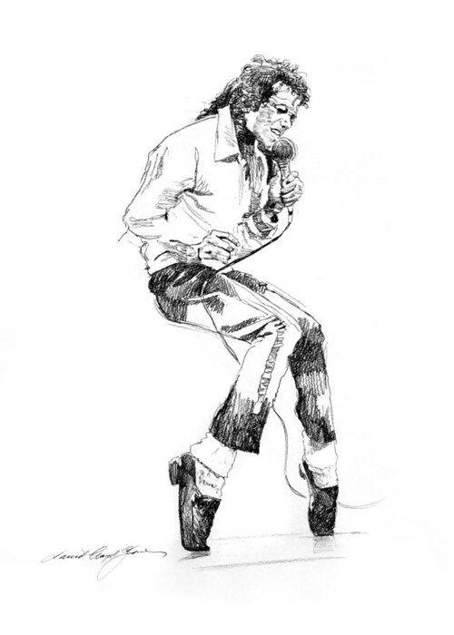 Michael Jackson Greeting Card featuring the drawing Michael Jackson - King of Pop by David Lloyd Glover