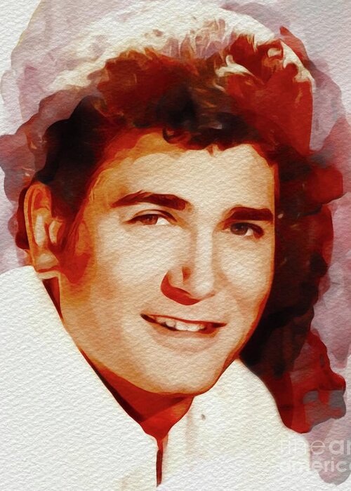 Michael Greeting Card featuring the painting Michael Landon, Hollywood Legend by Esoterica Art Agency