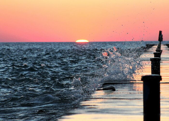 Splash Greeting Card featuring the photograph Michigan Summer Sunset by Bruce Patrick Smith