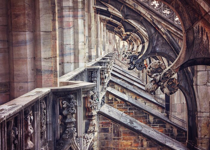 Milan Greeting Card featuring the photograph Milan Duomo in Detail by Carol Japp