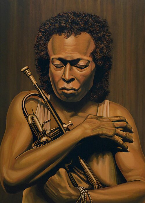 Miles Davis Greeting Card featuring the painting Miles Davis Painting by Paul Meijering
