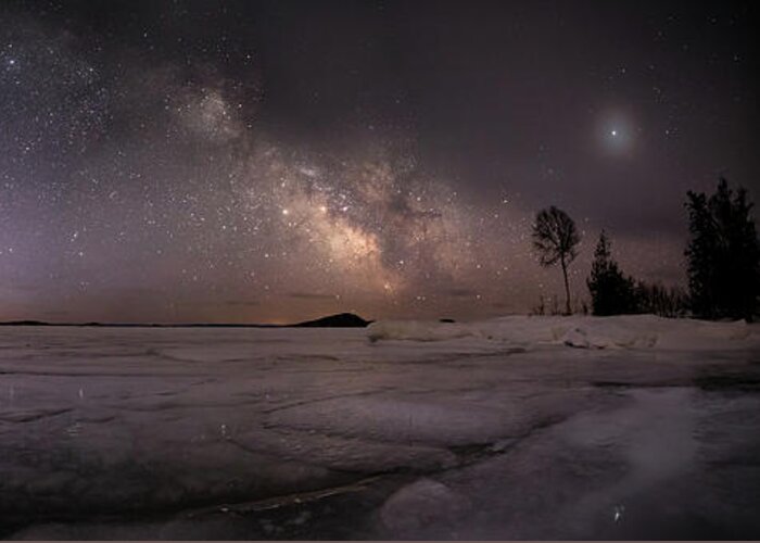 Astrophotography Greeting Card featuring the photograph Milky Way at Nautical Twilight by Jakub Sisak