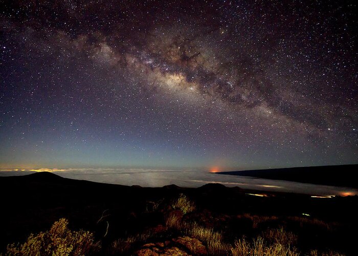 Mauna Kea Greeting Card featuring the photograph Milky Way from Mauna Kea by Christopher Johnson