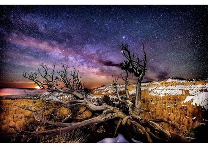 Beautiful Greeting Card featuring the photograph Milky Way Over Bryce Canyon 
#amazing by Michael Ash