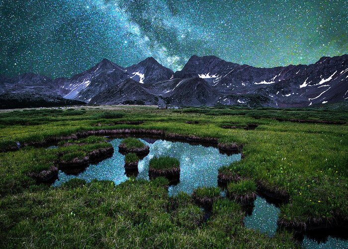 Sawatch Range Greeting Card featuring the photograph Milky Way Reflection over the Three Apostles by Aaron Spong