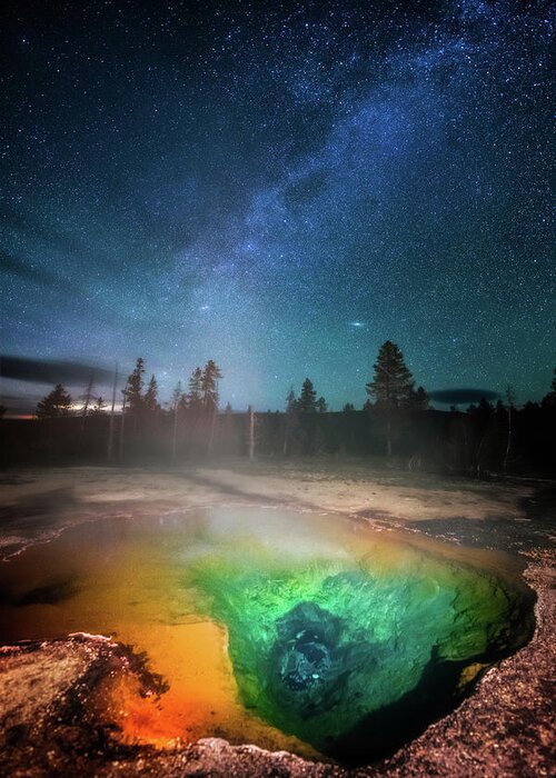 Yellowstone Greeting Card featuring the photograph Milky Way Thermal Pool by Darren White