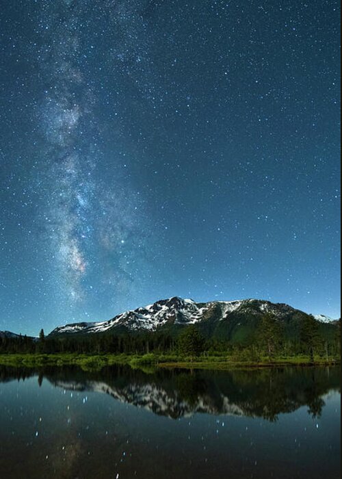 Milkyway Greeting Card featuring the photograph Milkyway Over Tallac by Brad Scott by Brad Scott