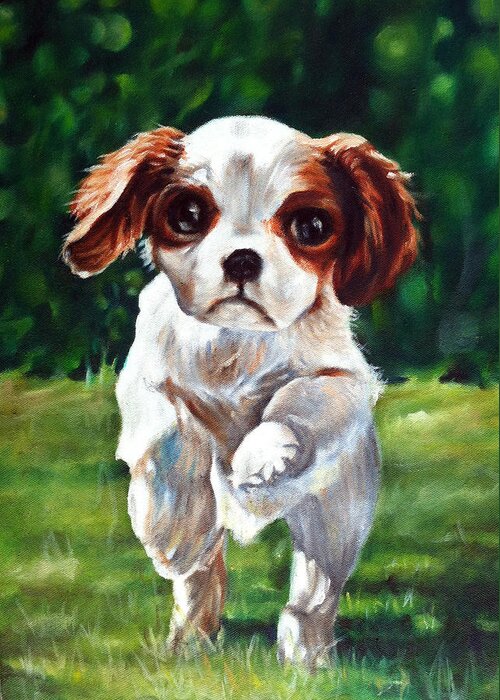 Dog Greeting Card featuring the painting Mimi by Richard Mountford
