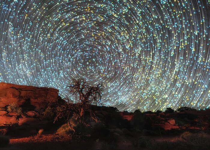 Starry Night Greeting Card featuring the photograph Mind Bending by Russell Pugh