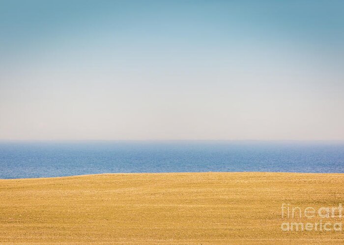 Blue Greeting Card featuring the photograph Minimal Lake Ontario by Roger Monahan