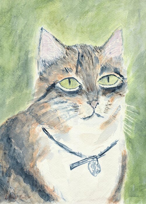 Cat Greeting Card featuring the painting MIranda by Kathryn Riley Parker