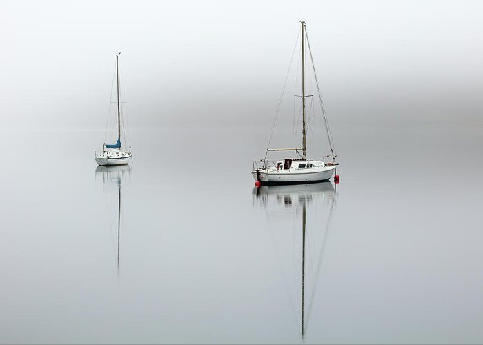 Boats Greeting Card featuring the photograph Misty Boats by Grant Glendinning