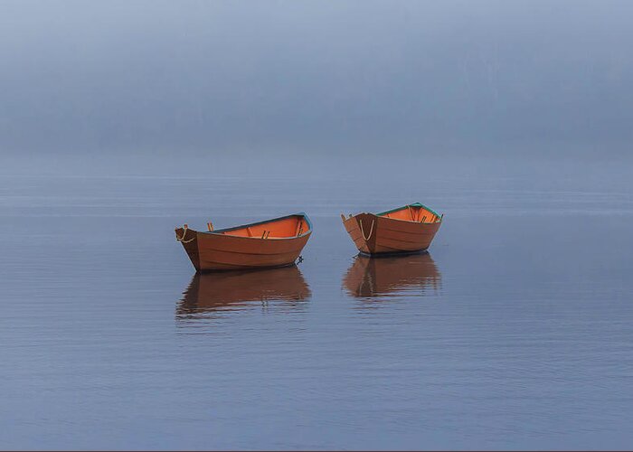 Boat Greeting Card featuring the photograph Misty Morning by Rob Davies