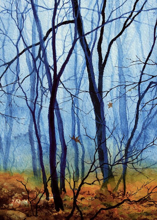 Misty Woods Greeting Card featuring the painting Misty Woods - 2 by Hanne Lore Koehler