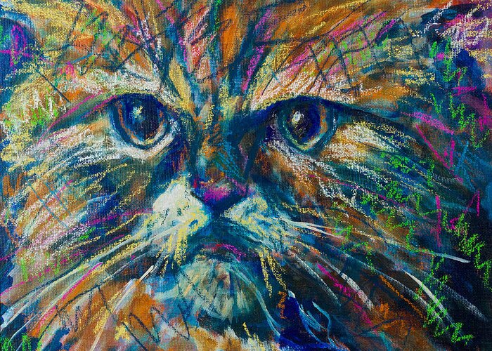 Cat Greeting Card featuring the mixed media Mixed feelings by Maxim Komissarchik