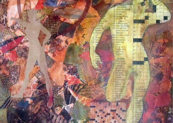 Abstract Human Greeting Card featuring the mixed media Mixed Media by Patricia Cleasby