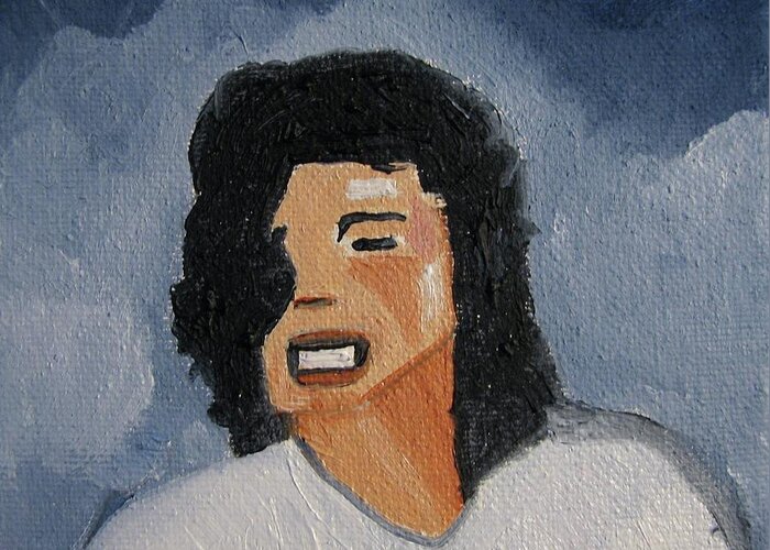 Michael Jackson Greeting Card featuring the painting MJ one of five number two by Patricia Arroyo