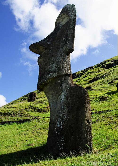 Easter Island Greeting Card featuring the photograph Moai Rapa Nui 5 by Bob Christopher