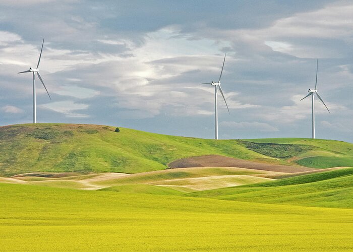 Outdoors Greeting Card featuring the photograph Modern Wind Power by Doug Davidson