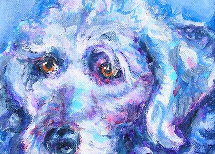 Dog Portrait Greeting Card featuring the painting Molly Blue by Judy Rogan