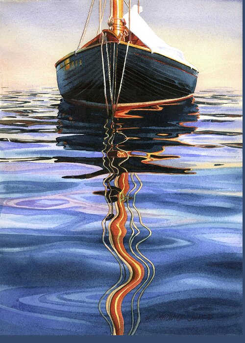 Water Greeting Card featuring the painting Moment of Reflection VI by Marguerite Chadwick-Juner