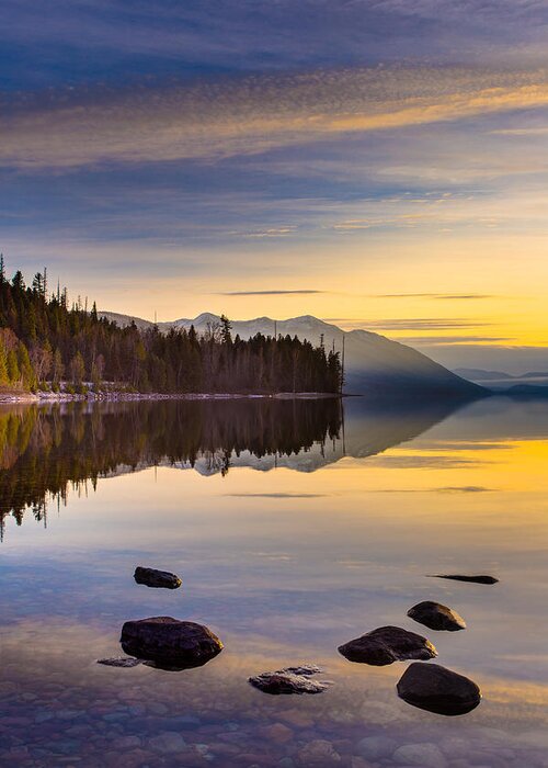 Glacier National Park Greeting Card featuring the photograph Moment of Tranquility by Adam Mateo Fierro