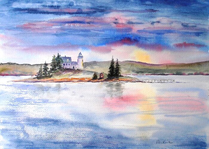 Sunsets Greeting Card featuring the painting Moments Before Sunset by Diane Kirk