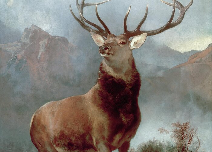 Monarch Greeting Card featuring the painting Monarch of the Glen by Sir Edwin Landseer