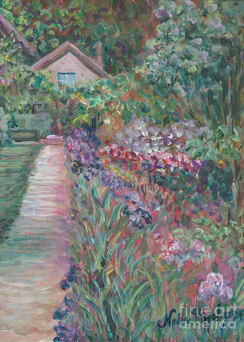 Monet Greeting Card featuring the painting Monet's Gardens by Nadine Rippelmeyer