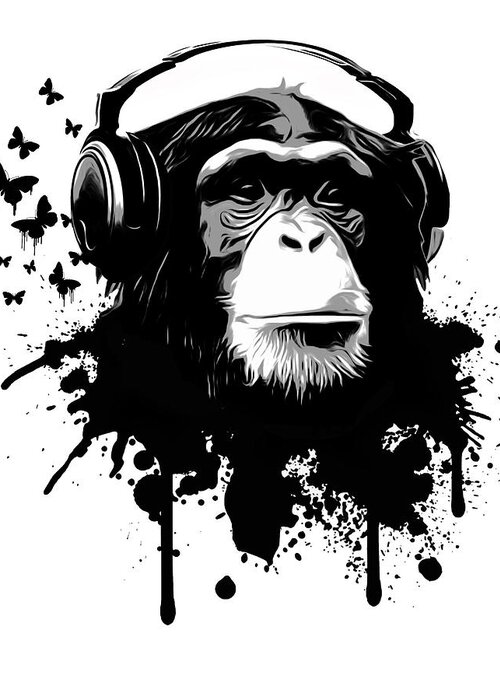 Ape Greeting Card featuring the digital art Monkey Business by Nicklas Gustafsson