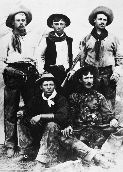 19th Century Greeting Card featuring the photograph Montana Cowboys by Granger