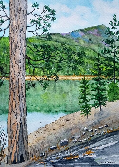 Montana Greeting Card featuring the painting Montana - Lake Como by Laurie Anderson