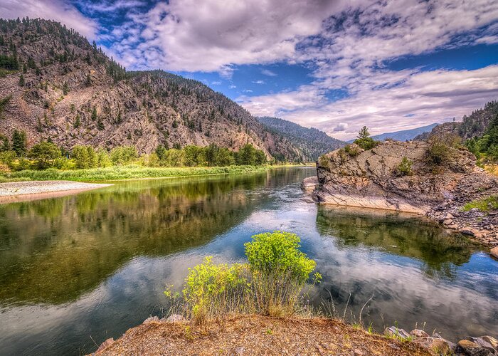 Montana Greeting Card featuring the photograph Montana River Peace by Spencer McDonald