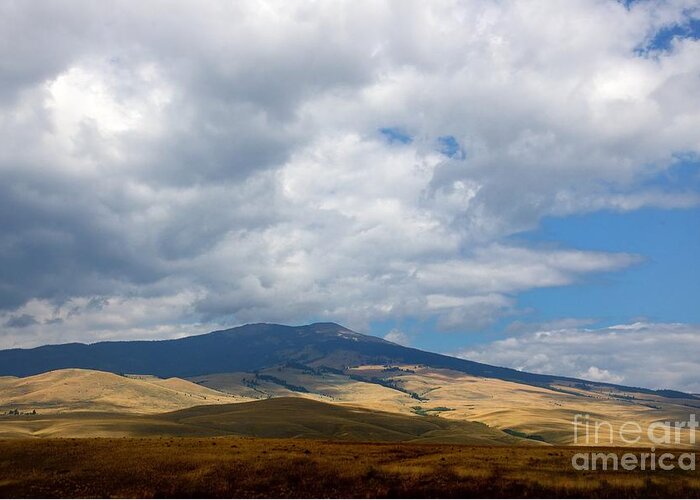 Montana Sky Skies Hills Landscape Scene Scenery Greeting Card featuring the photograph Montana Skies 4968 by Ken DePue